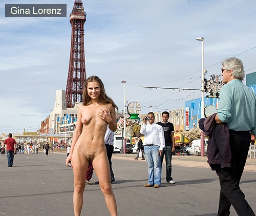 Gina Lorenz naked in public